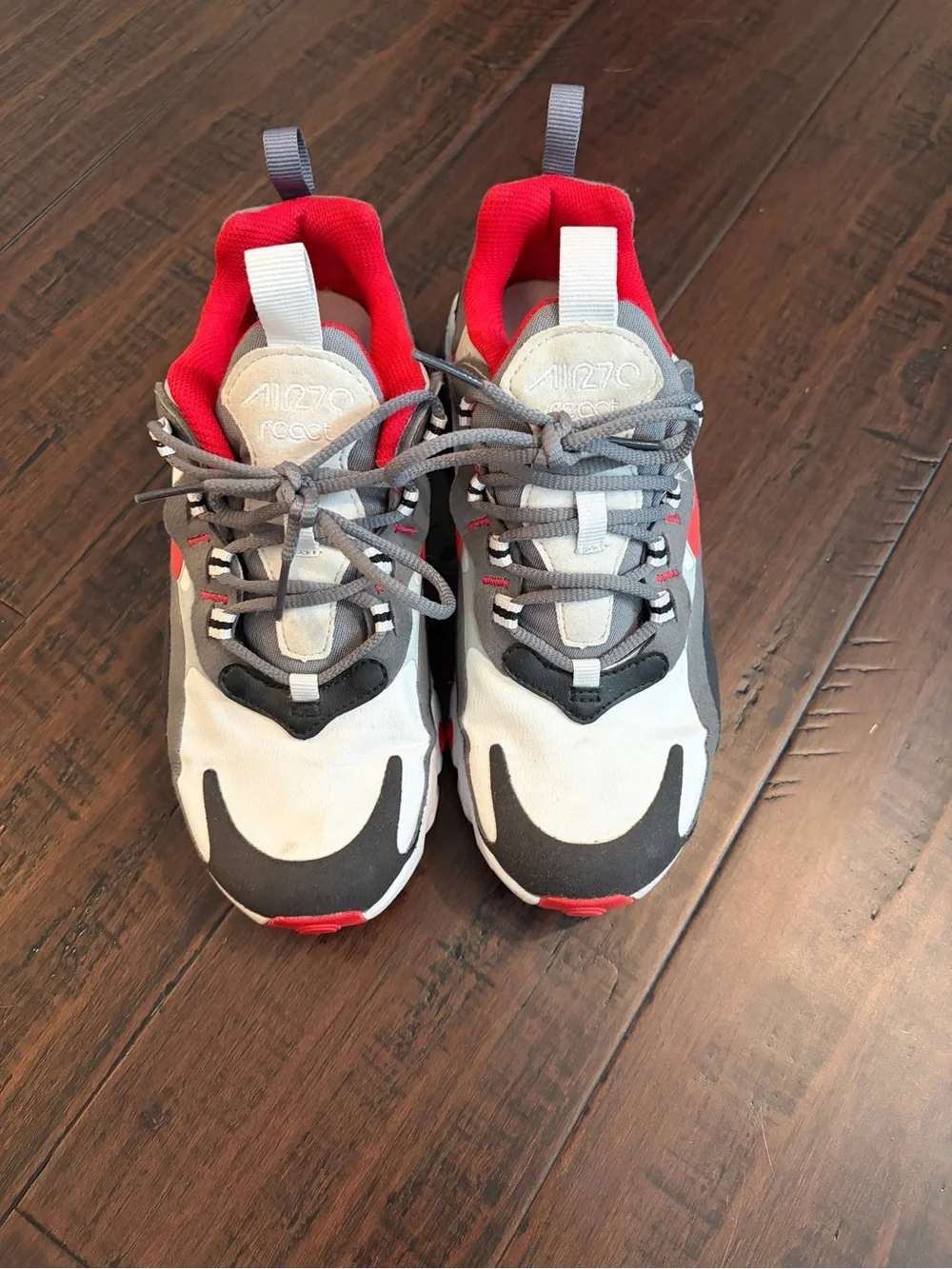 Nike Kids Air Max 270 React Sneakers - Red/Black/White basketball athletic shoes